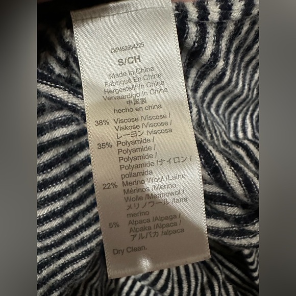 Madewell Stripe-Mix Ashbury Mockneck Sweater merino wool blend size small MC187 - Picture 2 of 7